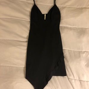 Black A Symmetrical Bodycon Dress